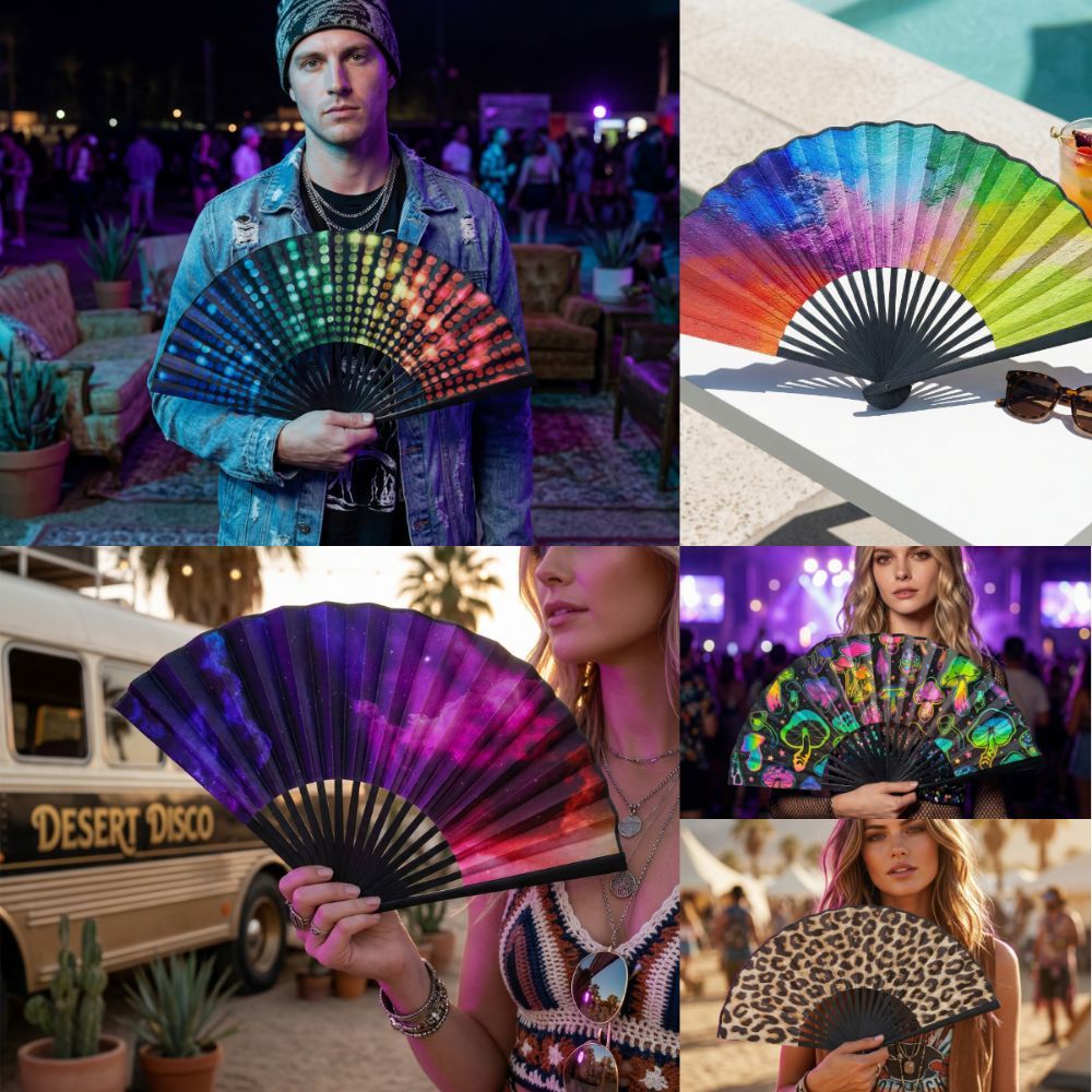 Japanese Style 23 Cm Kung Fu Fan Gradient Colorful Large Dance Fan Reflective Foldable Popping Fan Performance