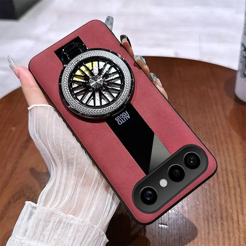 For Vivo X300 FE Phone case Luxury Suede Texture Multi-Angle Gyro Stand Wear Stain-Resistant Case for Vivo X300 FE Cover casing HP
