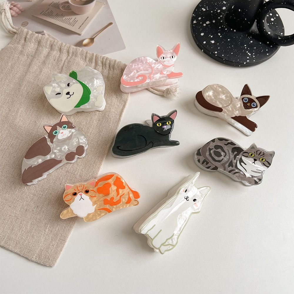 Creative Puppy Animal Dog Hair Claw Cartoon Kitten Cat Hair Clip Animal Shark Clip Women Headwear Daily