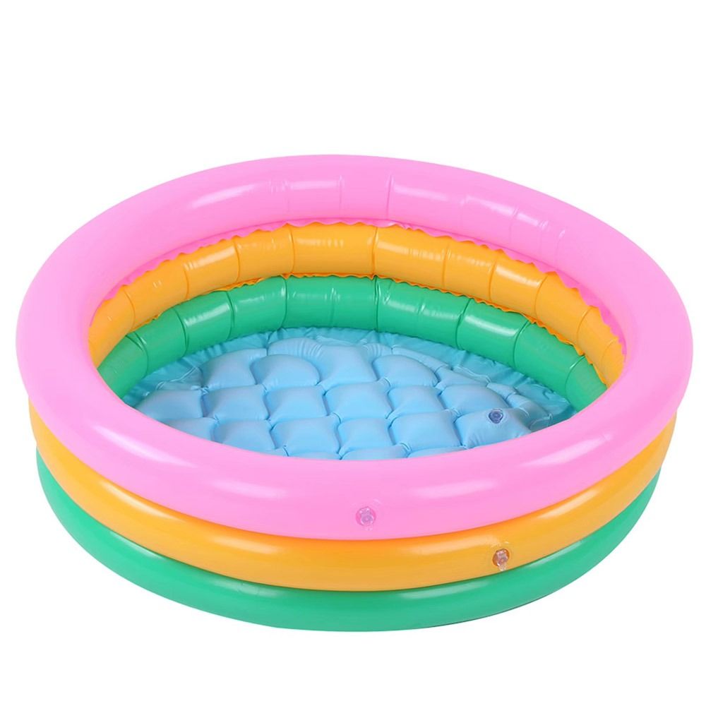 Foldable Summer Inflatable Swimming Pool PVC 60cm Baby Swimming Pool Round Rainbow Play Water Bathtub for Kids