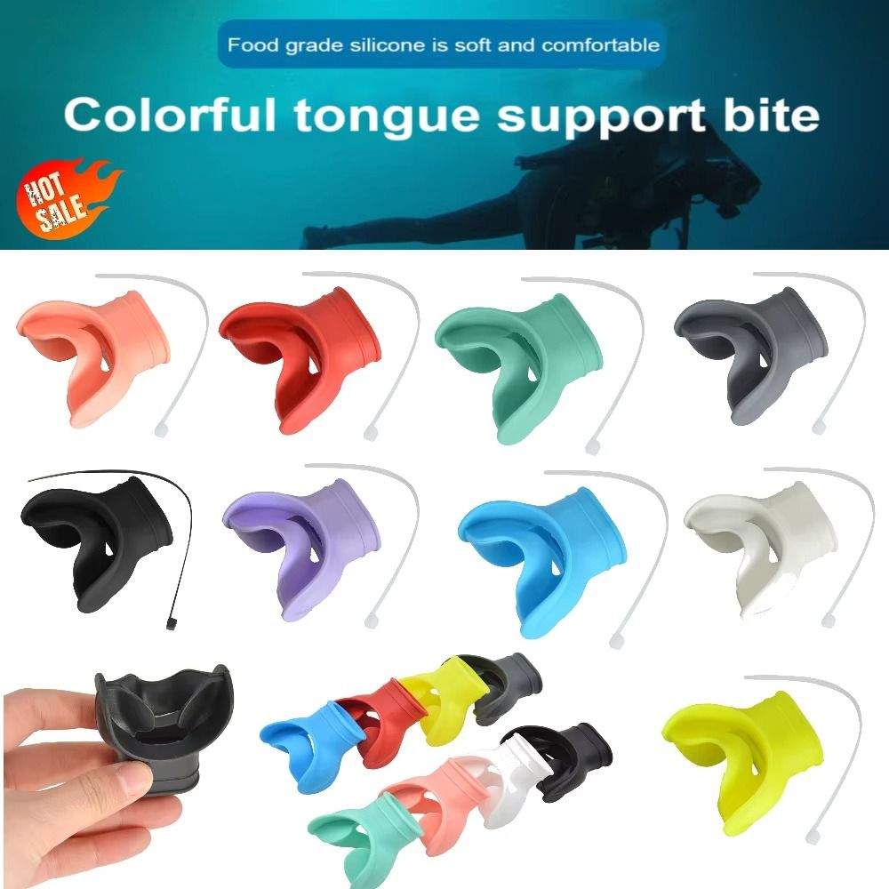 Easy To Use Replacement Snorkel Mouthpiece Tongue Support Comfortable Diving Regulator Mouthpiece Underwater Silicone Diving Mouthpiece Men Women