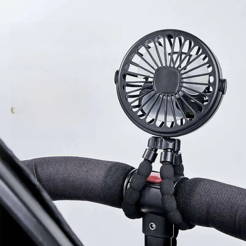 Outdoor Baby Handheld Multifunctional Childrens Stroller Summer Mute Small Octopus Mini Folding Fan - image 1