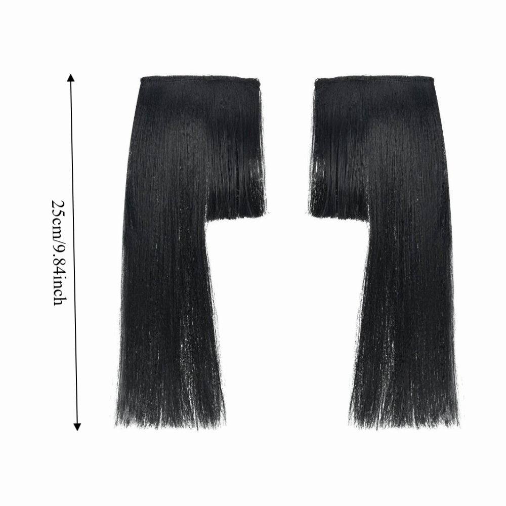 2Pcs Vintage Synthetic Princess Cut Bangs Invisible With Hair Clips Side Fringe Hair Piece Natural Chinese Ancient Costume Hanfu Hairstyle Photography