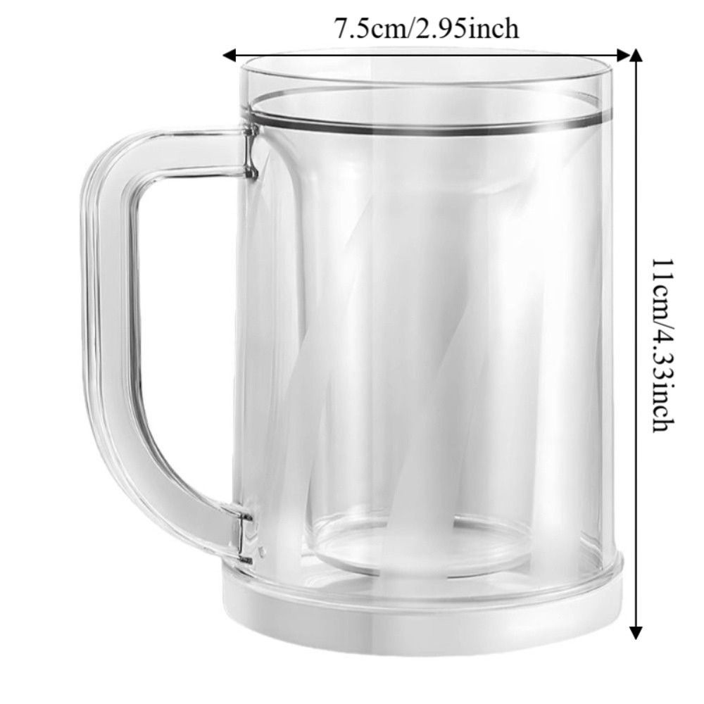 Freezer Cup Plastic Cold Drink Chilled Cups Washable Leak-Proof Freeze Glass Transparent Reusable Beverage Ice Mugs Barbecue