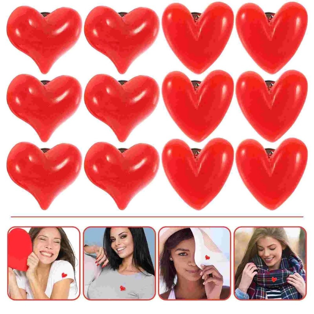 Romantic Mini Heart Brooch DIY Simple Love Lapel Pin Sweet Red Heart Badge Pin Women Men