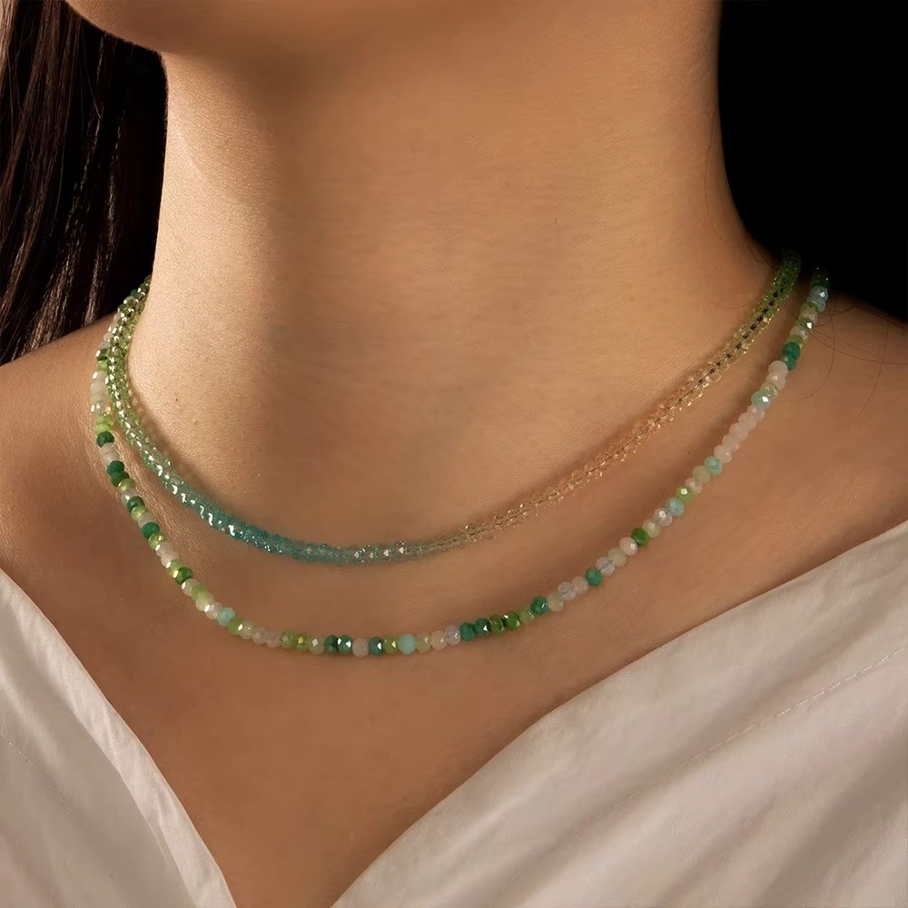Simple Bohemia Rainbow Seed Beads Necklace Candy Color Handmade Choker Necklace Colorful Neck Chain Women's Collar Jewelry
