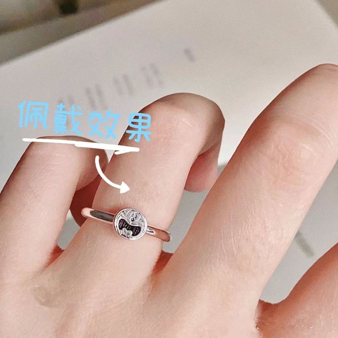 【Special offer】Doraemon Ring Women's Chubby Hand Trendy Ins Niche 925 Silver Jingle Cat Ring Christmas Gift