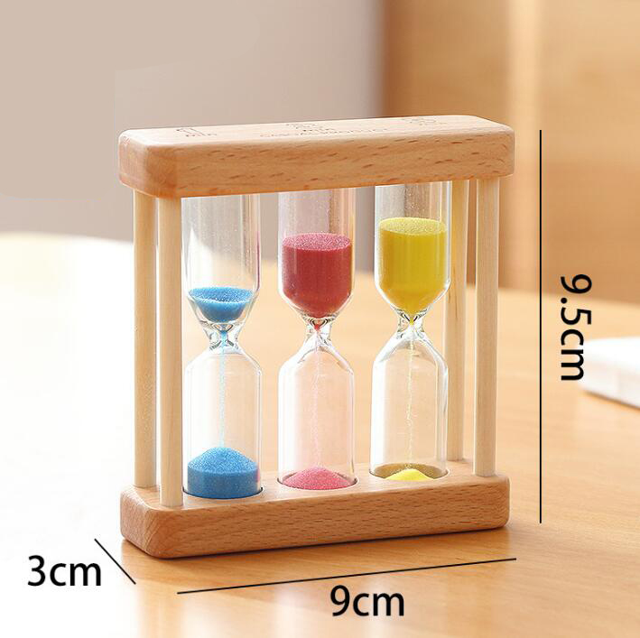 【Innovative design】Wood Children Brush Teeth Hourgl Timer 1/3/5 Minutes Time Funnel Mini Fall Prevention Creative Sand Hourgl Home Decoration
