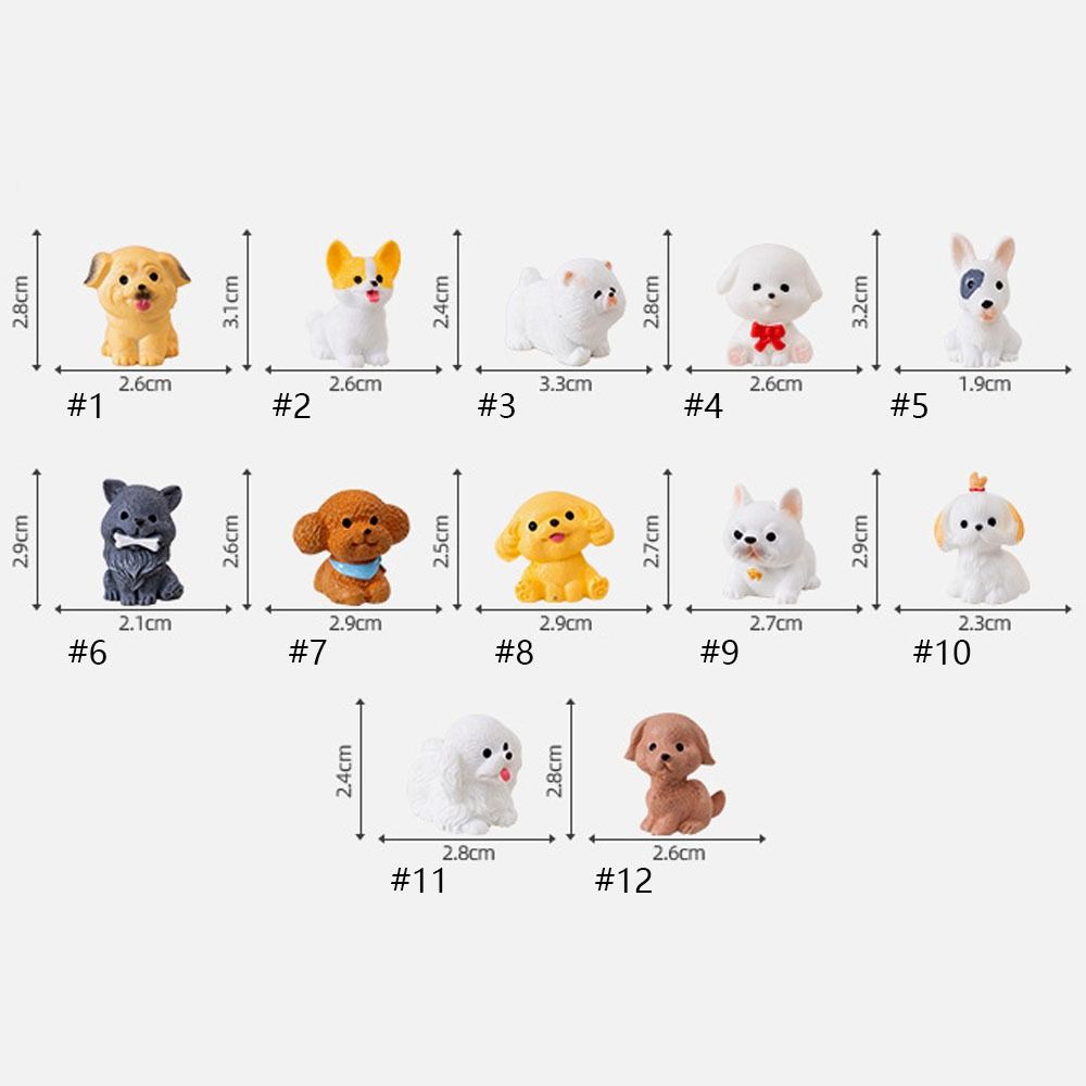 Dog Statue Resin Cute Dog Figurines Miniatures Realistic Handmade Animal Figurines Cartoon Funny Micro Landscape Ornaments Garden