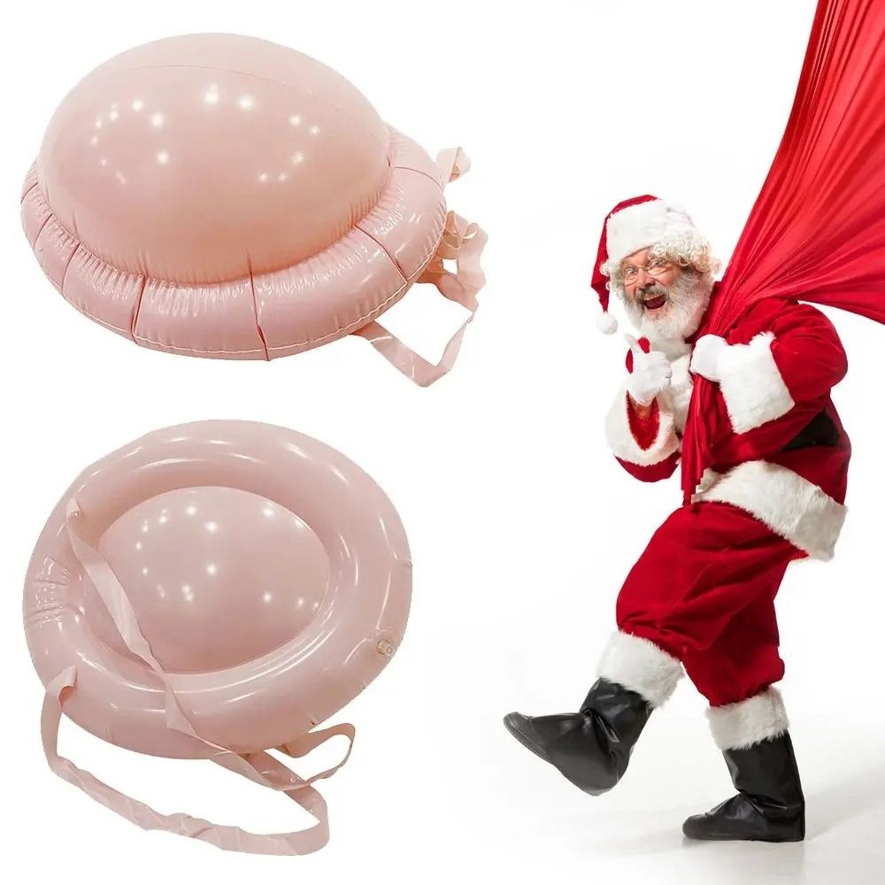 Novelty False Belly Inflatable Belly Christmas Pregnant Woman Fake Santa Claus Belly Cosplay Dress Big Belly Fake Pregnant Belly Costume