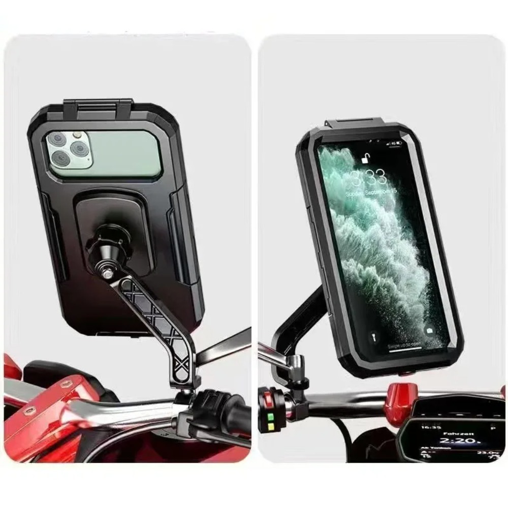 Premium Anti-shake Motorcycle Phone Holder 360° Swivel Waterproof Handle Bar Holder Adjustable Universal Bicycle Phone Stand MTB