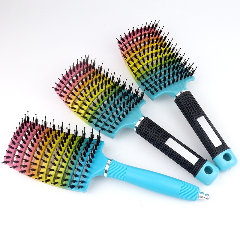 Wenefang 2PC/set Magic Demelant Brush Bristle Nylon Hair Popbrush Untangle 2025 Brush Scalp Massage Comb Salon Professional hair comb
