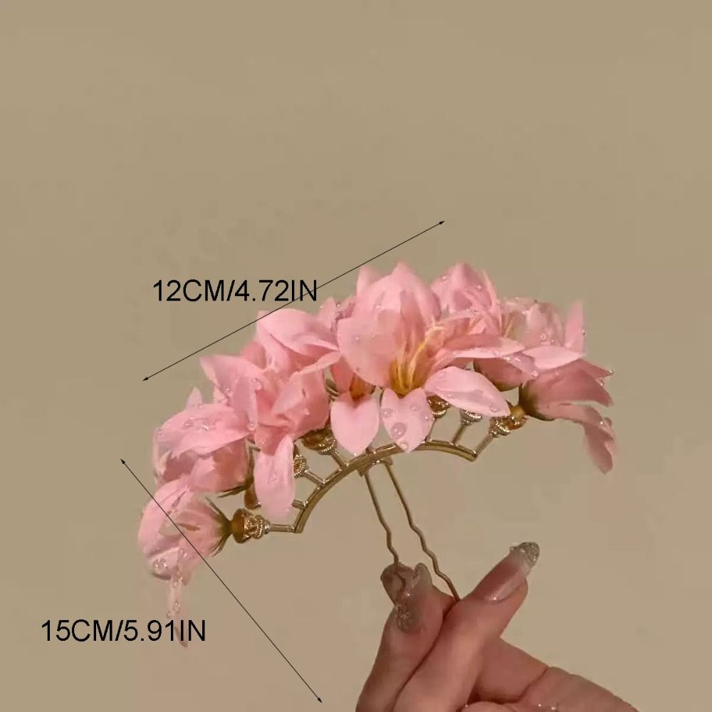 Headwear Large Flower Hair Stick Fairy Simulation Flower Thai Hair Fork Hairpin Bohemian Chinese Style Side Clip Daily