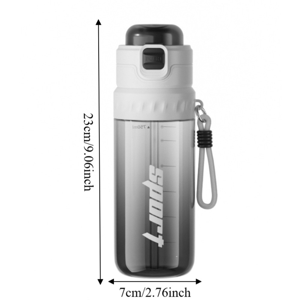 Portable Leakproof Spray Water Bottle Portable 750ml Sports Water Cups Anti-Accidental Touch Plastic Large Capacity Cup Gym