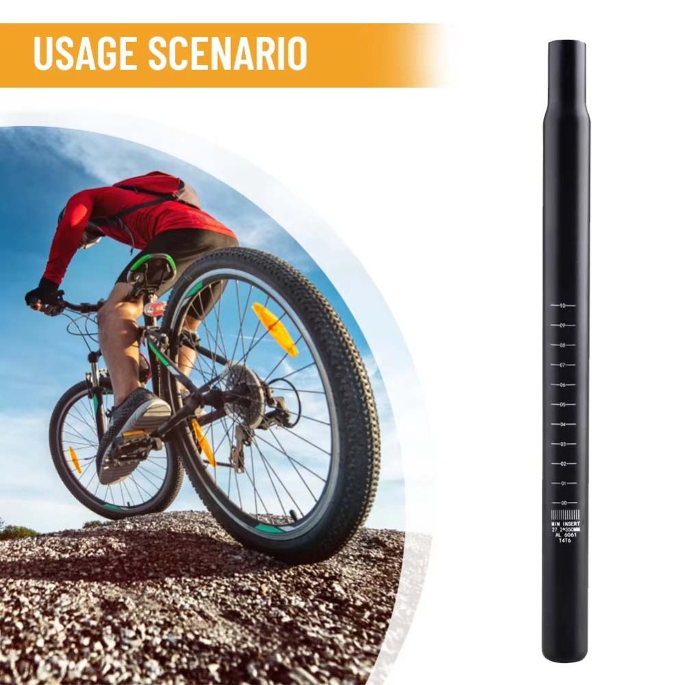 Seat Pole Aluminum Alloy Bicycle Seat Post 350mm Length Shrink Head Design MTB Seat Tube Extended Seat Tube 450mm Length Road Bicycle Seatpost Mountain Bike