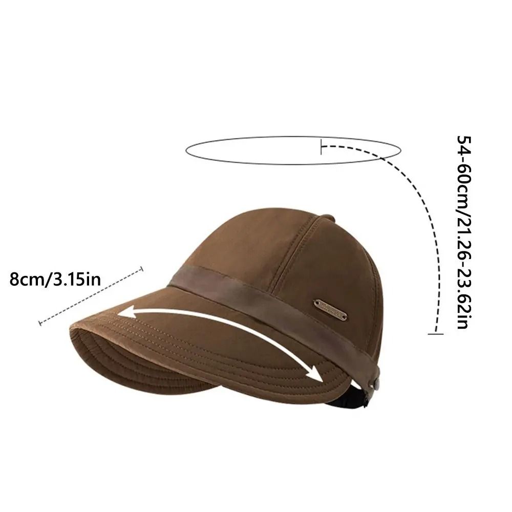 Peaked Cap Casual Wide Brim Sun Hat Breathable Sunshade Outdoor Beach Hat with Hook Wind Proof Duckbill Hat Summer