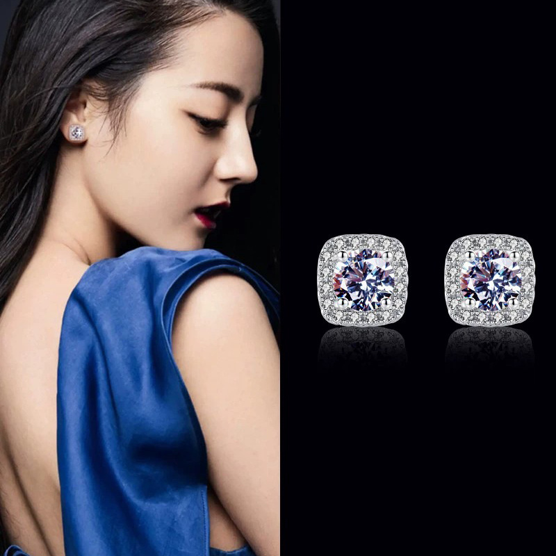 【Trendy designs】2024 New Fashionable Full Diamond All-match Earrings for Men and Light Luxury Niche Design Unique Elegant Ear