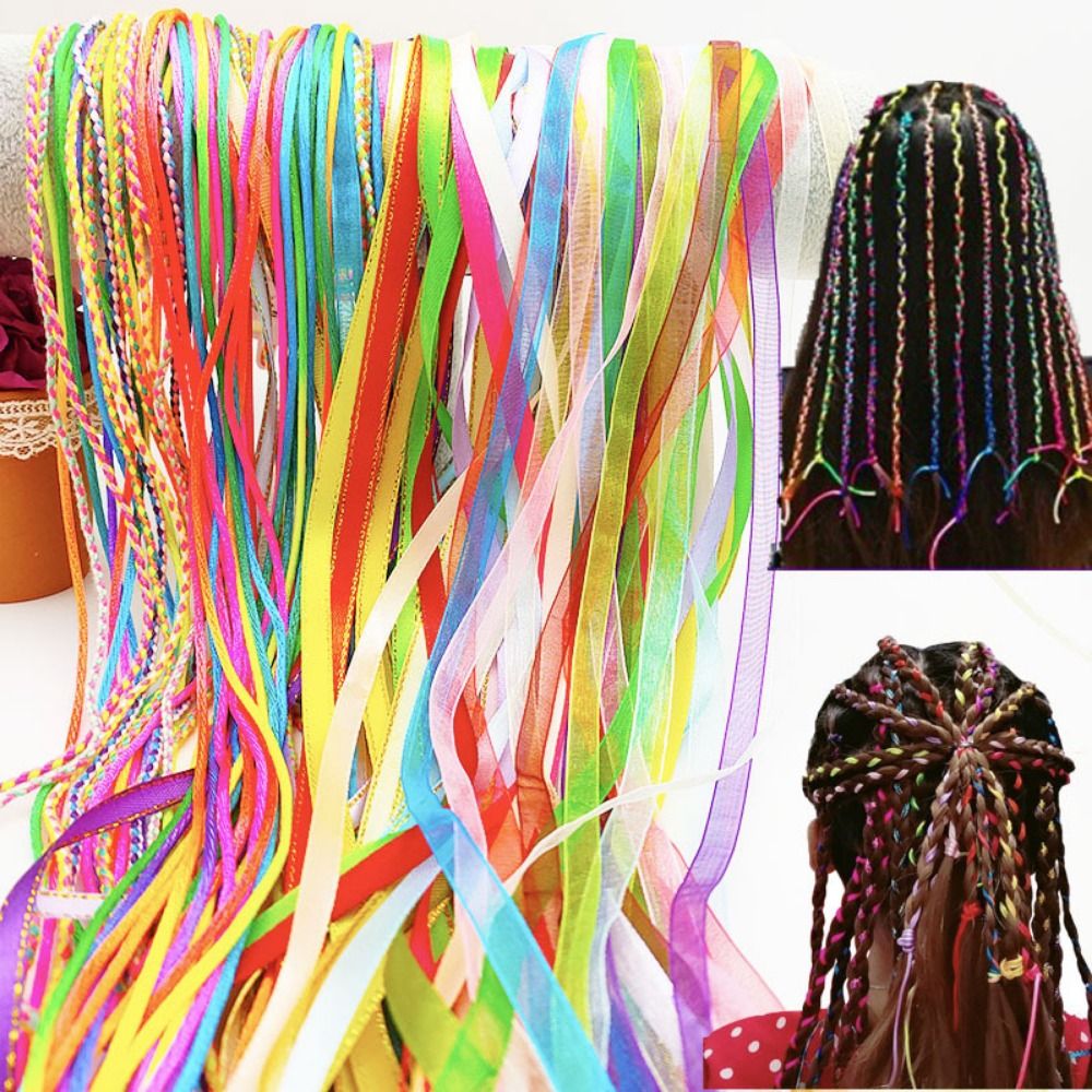 Long Soft Party Children Women Cute Princess Styling Hair Accessories Decor Mix Colorful Hair Braids Hair Ribbons Girl DIY Ponytail African Braid