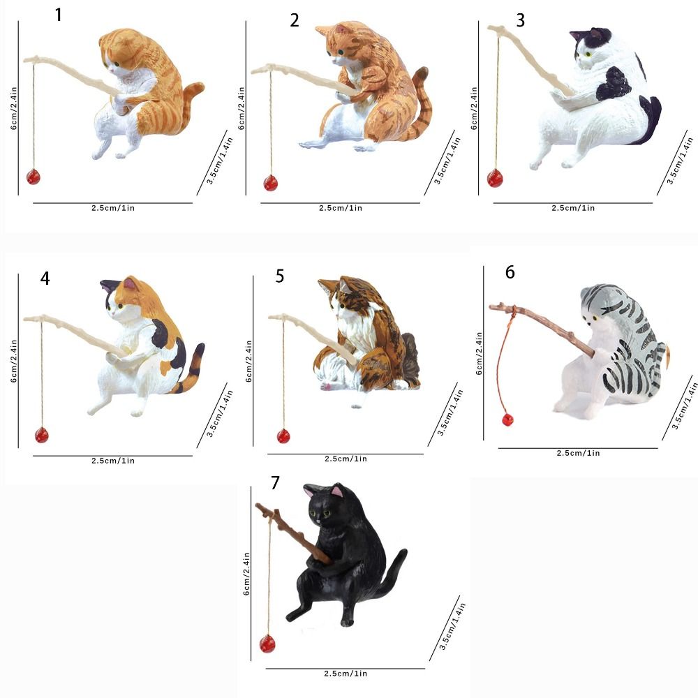 Cute Cat DIY Pot Cat Hanging Decoration Bonsai Aquarium Tanks Decor Easy Use Fish Ornaments Miniature Figurines Cat Statue Kitten Fishing Ornament