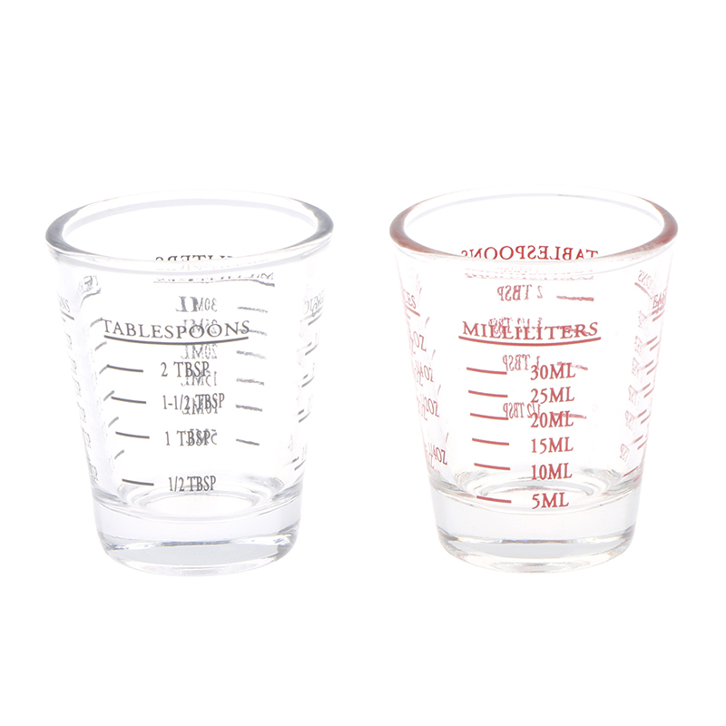 1Pc 30 ML Glass Measuring Cup With Scale Shot Glass Liquid Glass Ounce Cup CF8