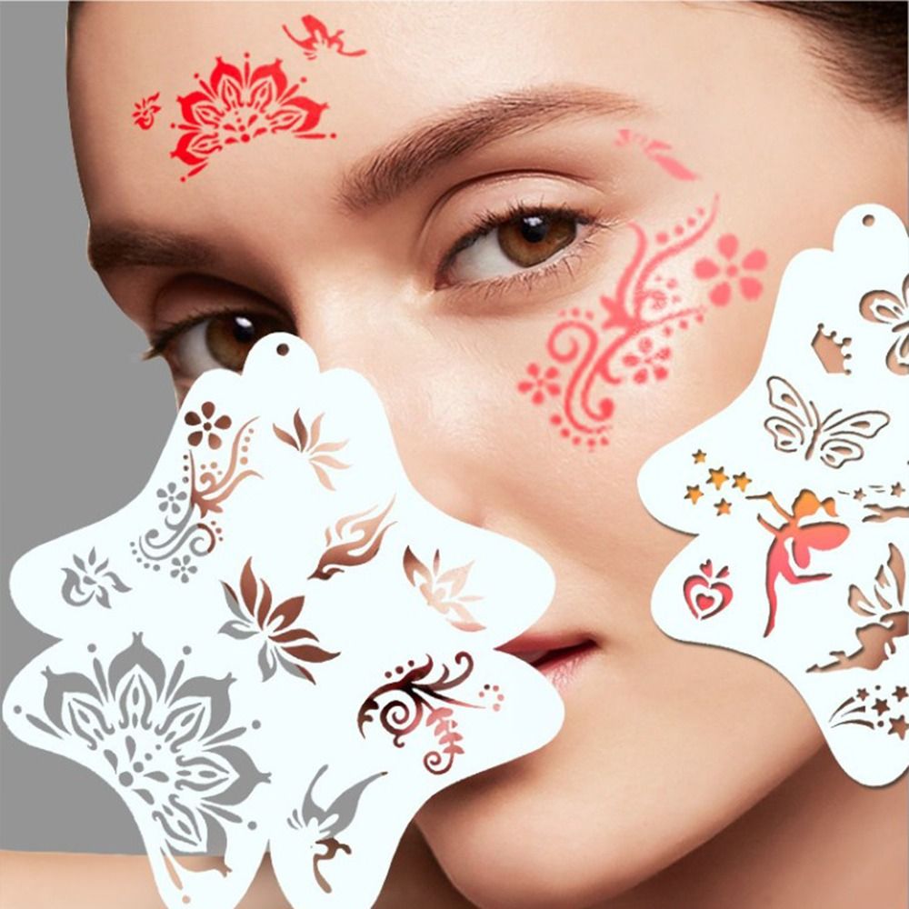 Creative Copying Stencils Face Paint Templates Hollowed DIY Craft DIY Body Art Paint Stencils Easily Use Embossing Makeup Painting Template