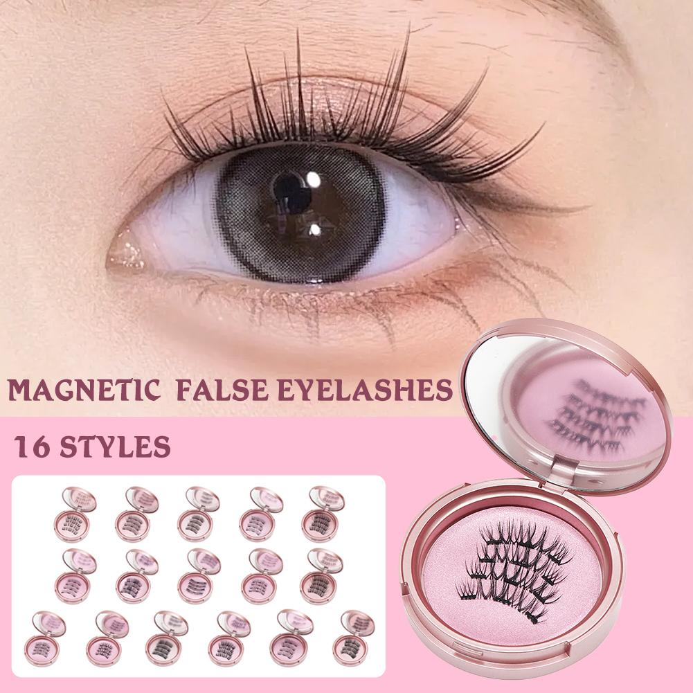 Zhitian Luxury 2 Pairs/Box 3D 5 Magnet Magnetic False Eyelashes Reusable Nature Artificial Mink Lashes Faux No Glue Needed Waterproof Handmade