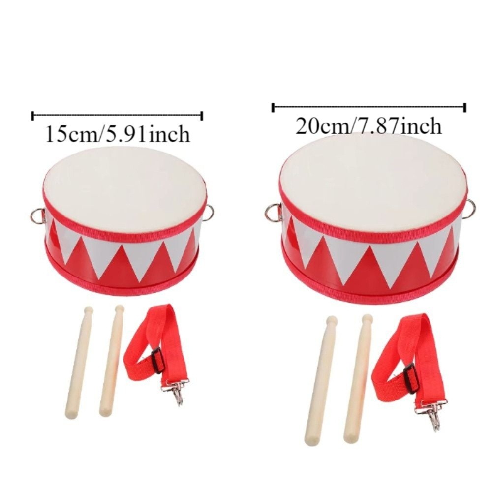 Colorful Double Sided Instrument Hand Drum Toys Montessori Learning Musical Instrument Toys Beat Percussion Instrument Wood Kids Drum Toys Children Preschool
