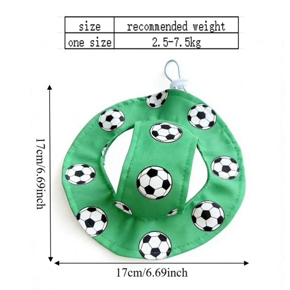 Fashion Football Theme Dog Fisherman Hat Breathable Adjustable Exposed Ear Hat Comfortable Pet Baseball Cap Photography