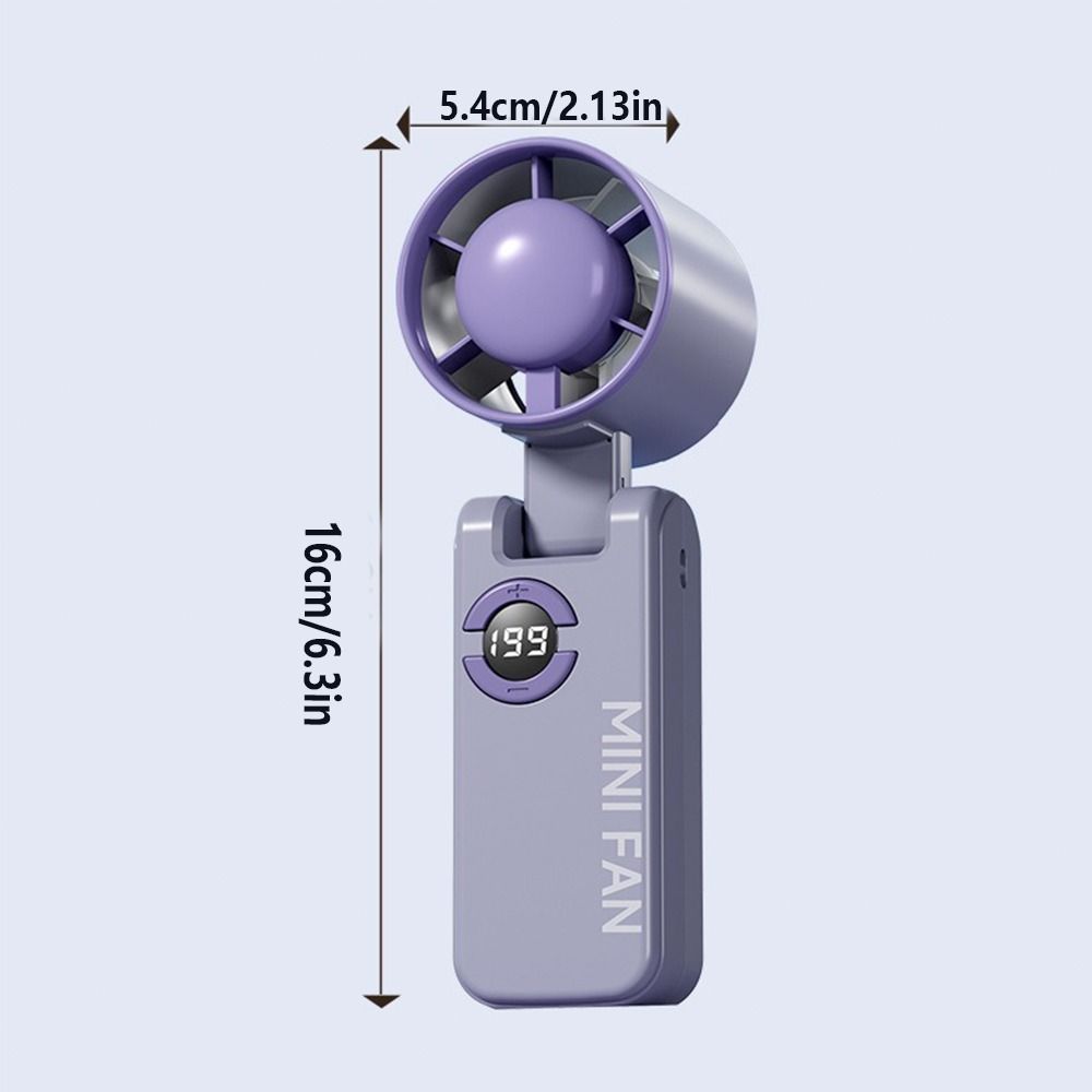 Mini 199 Gears Foldable Handheld Fan Portable High-Speed Turbo Fan Rechargeable Adjustable Speed Cooling Fan Office