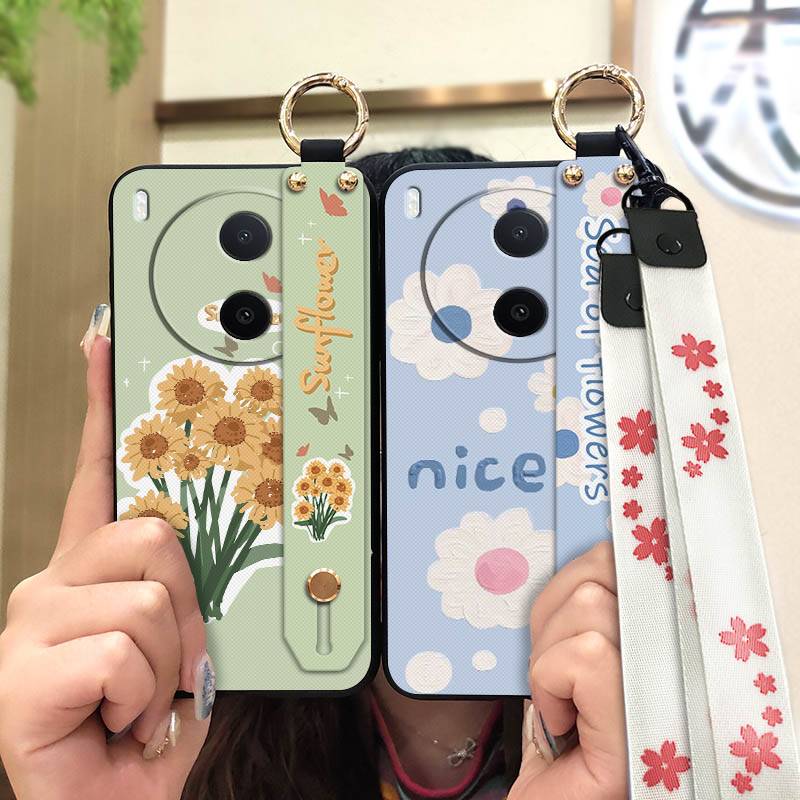 Anti-dust Ring Phone Case For VIVO Y600 Pro Protective Flower Durable Phone Holder Waterproof Silicone Oil Painting