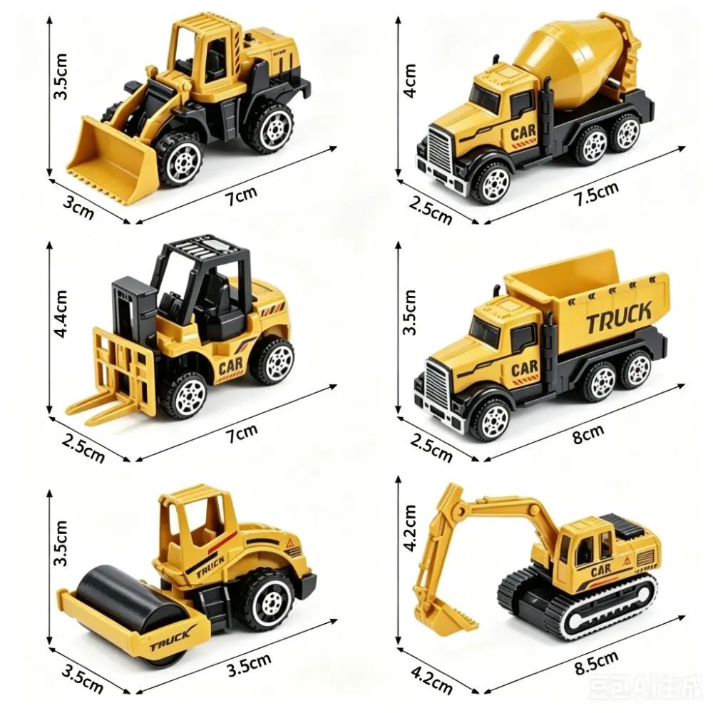 6pcs/set Car Parking Lot Toys Alloy Engineering Vehicles Set Simulation Diecast Alloy Toy Truck Set Classic Excavator Toy Kids Gift - image 1