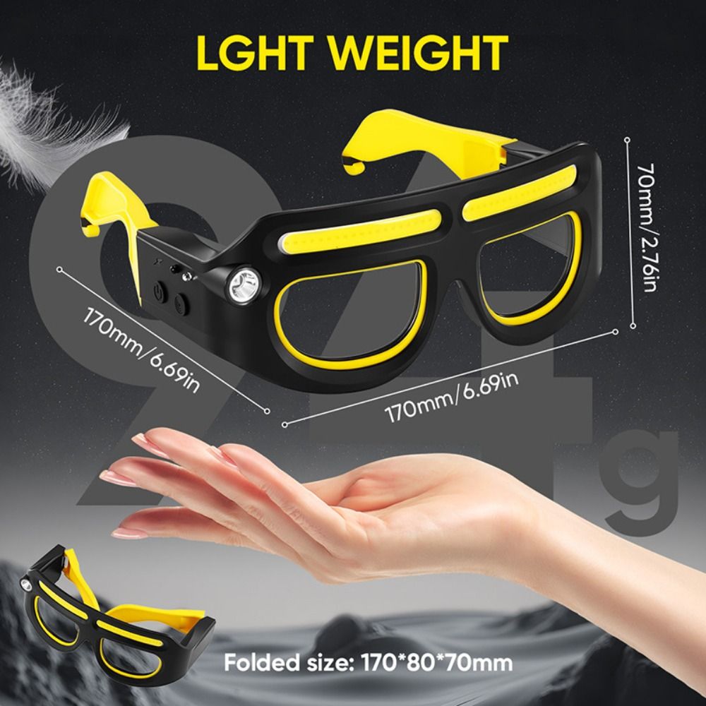Portable 5 Modes LED Glasses Headlights Safety Windproof Multifunctional Headlamp Ultra Light Rechargeable Eyeglass Lamp Night Running