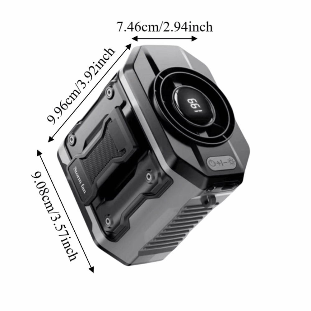 Multifunctional Wearable Waist Mounted Fan Powerful 199 Speed Hanging Neck Fan Portable LED Display Personal Cooling Fan Office