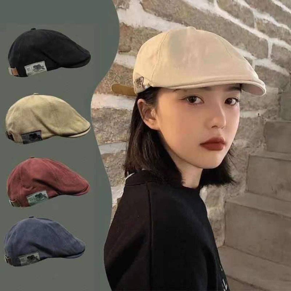 Hip Hop British Western Style Berets Vintage Cap Adjustable Daily Wear Men Berets Hat Cotton Retro Classic Baseball Cap Summer Autumn