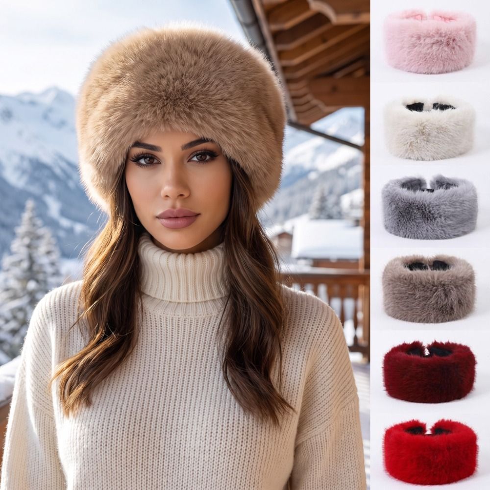 Casual Imitation Fur Imitation Mink Fur Hat Ear Flaps Warm Artificial Fur Hat Cute Thickened Ear Protection Hat Winter Hair Accessories