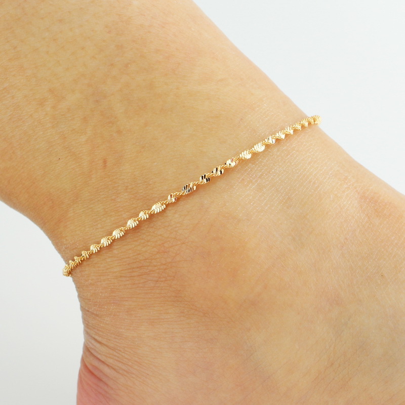 【Cheap】AliExpress hot foot decoration fashion Korean cute water wave anklet small fresh anklet factory direct sales
