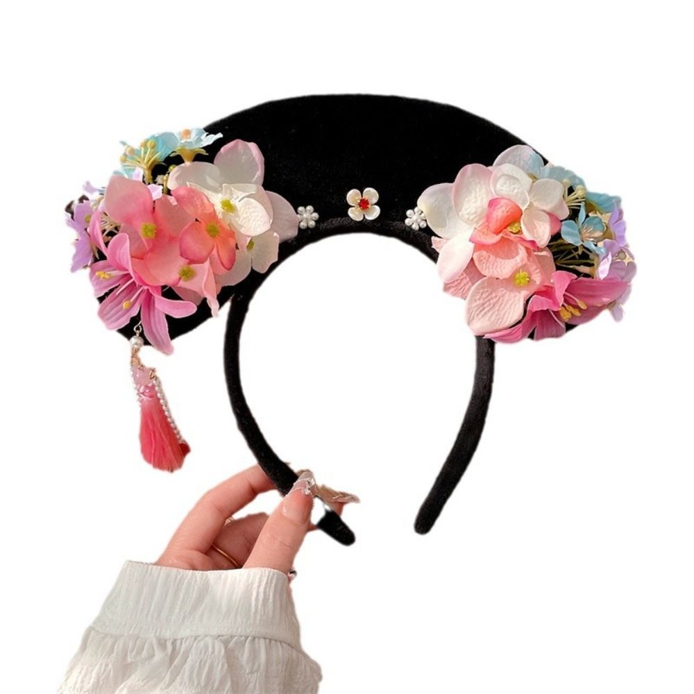 Classical Tassel Chinese Style Headwear Flower Ancient Style Headband Antique Headband Hanfu Headdress Hanfu Hair Clip Children