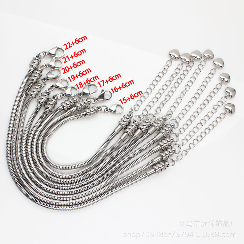【Trendy Stainless Waterproof Color-free Jewelry for Men and Women Snake Bone Wearing Chain DIY Casual Accessories Bracelet