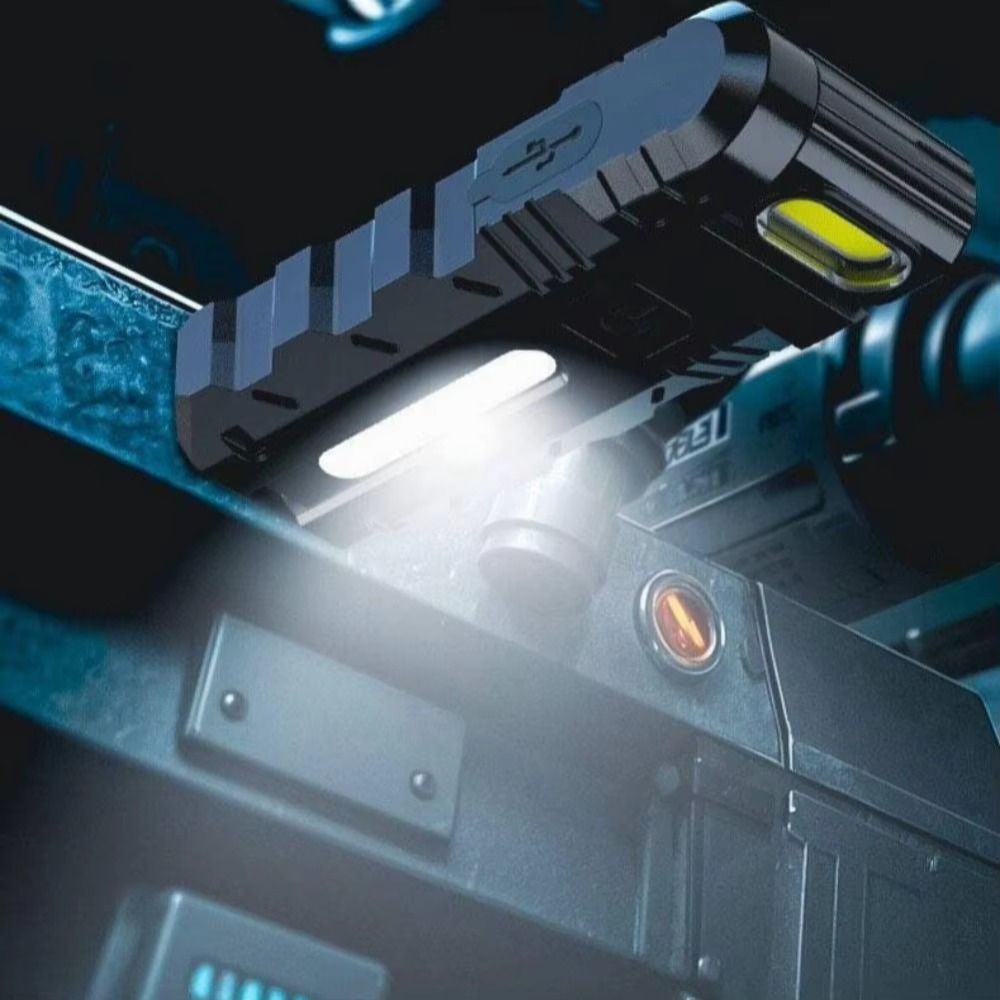 Magnetic Base 1000mAh Battery Magnetic LED Flashlight Rechargeable 180 Degree Rotating Head EDC Pocket Torch Super Bright LED Compact Size High Power Flashlight Emergency Lighting