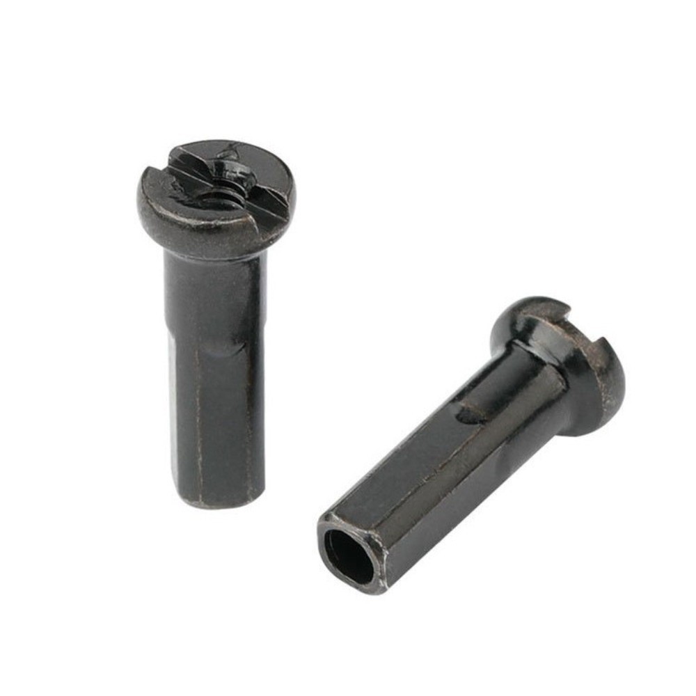 50PCS Durable 14mm Length Bike Spoke Nipples Black 14G Compatible Spoke Nipples Ultralight High Strength Spoke Cap Mountain Bike Wheel Repair