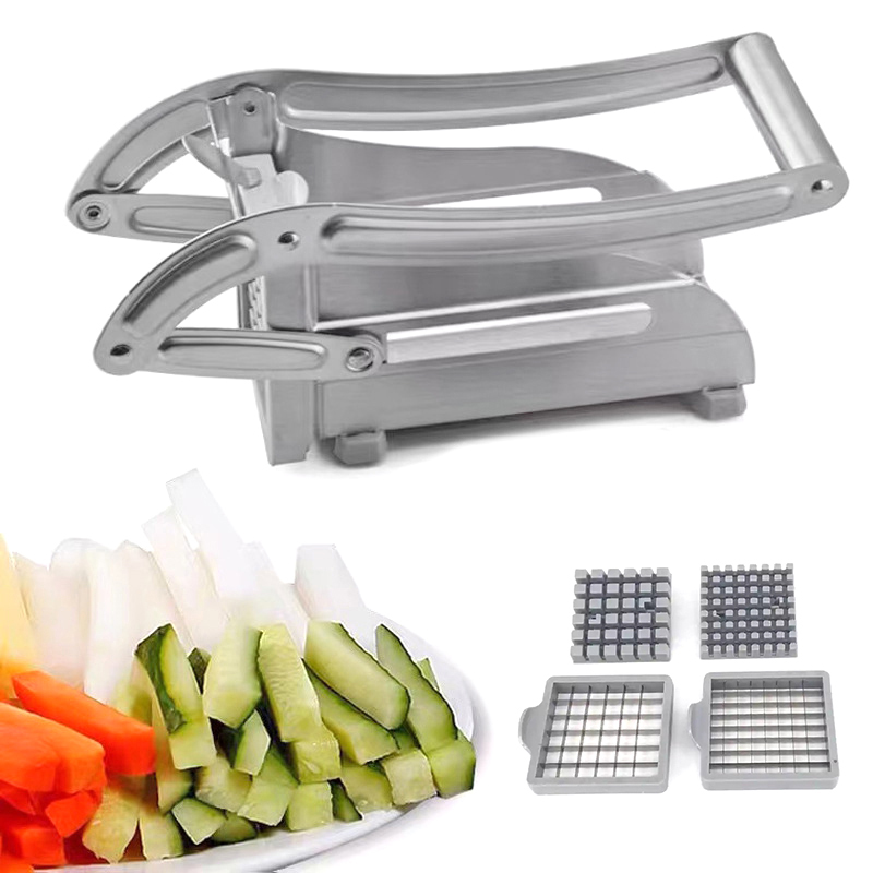 French Fries Cutter Stainless Steel Potato Chipper With 36/64 Holes Blades Fast Cutting Chips Maker Manual Food Slicer Kitchen ZHIXING