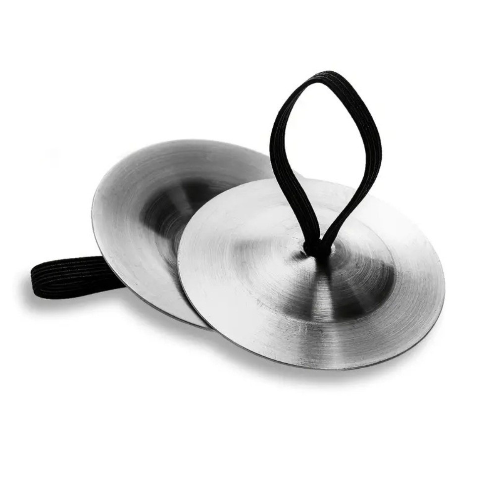 2Pcs Practical Portable Finger Cymbal Traditional Mini Percussion Instrument / Belly Dance Cymbal Dancing Accessories