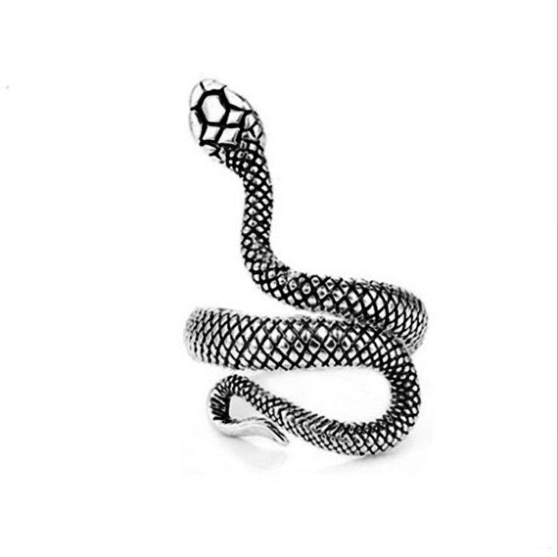 【Cheap】New Style Simple Jewelry Vintage Snake Ring Opening Winding King Cobra Ring Men's and Women's Accessories
