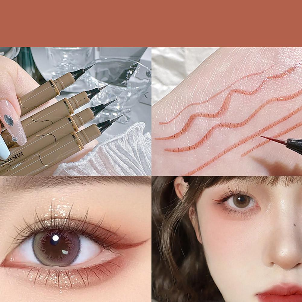 Wenefang Fashion Extremely fine eyeliner pen, women are not easy to pen, under black liquid eyeliner the to smudge brown novice makeup eyeli B1B2