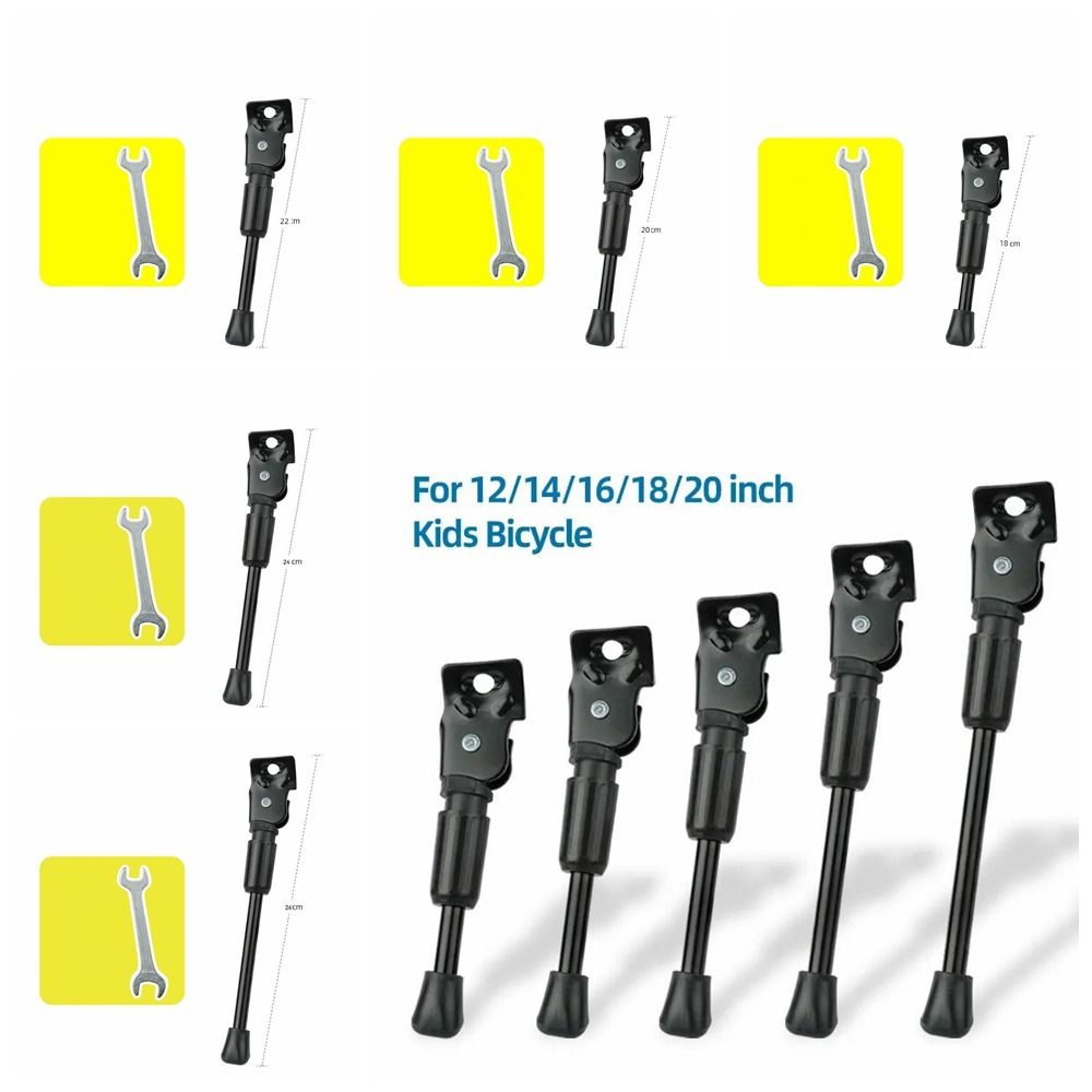 Bike Accessory 12/14/16/18/20 Inch Bicycle Side Support Punch Free Design Three-dimensional Bike Kickstand Parking Stand Durable Currency Kids Bike Foot Brace Kids Bike