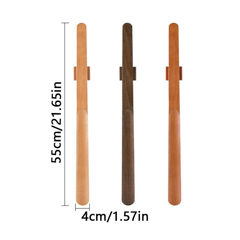 Black Walnut 55cm Magnetic Shoehorn Long Handle Magnetic Base Shoehorn Wooden Useful Shoe Lifter Wear Shoe Easier