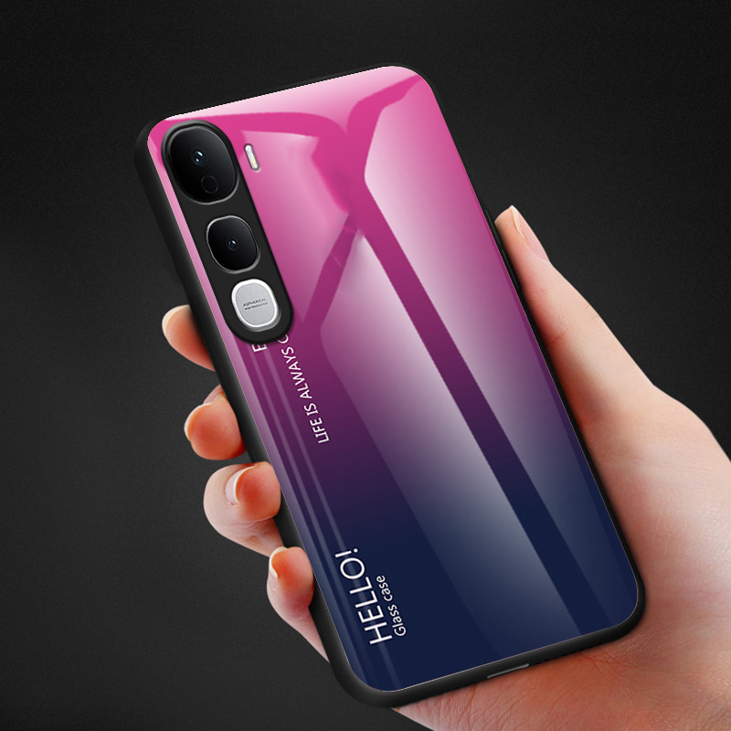 Biruiqu For VIVO T3 Pro Fashion Marble Tempered Glass Back Case Cover