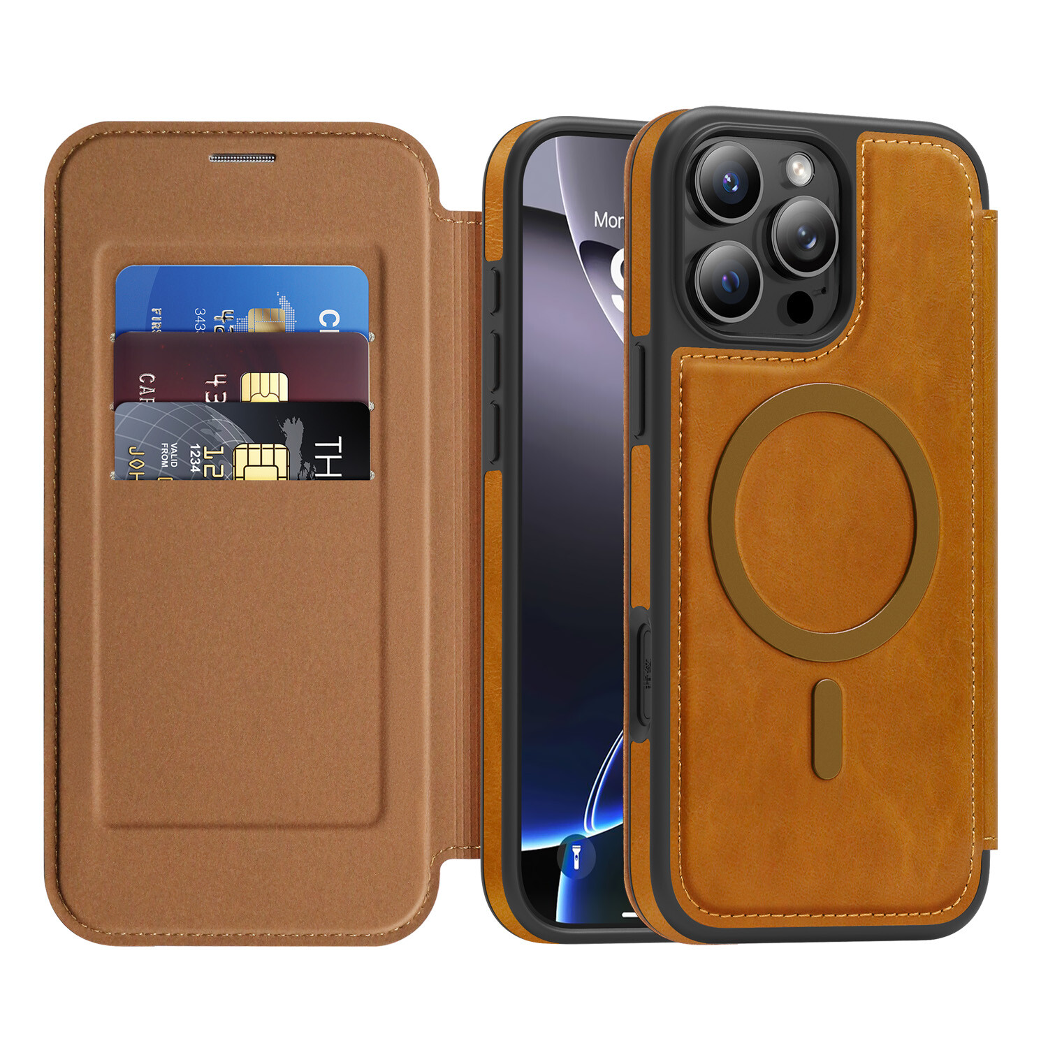 HOCE Magnetic Flip Slim Phone Case Leather Wallet For iPhone 17 16 15 14 13 12 11 Pro Max Plus Air Card Slot Holder RFID Blocking Cover