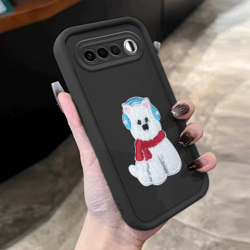 Biruiqu For Realme 16 With DIY Cute Puppy Sticker - Step Lens Full Pack Thickened Anti-Drop Silicone Phone Case