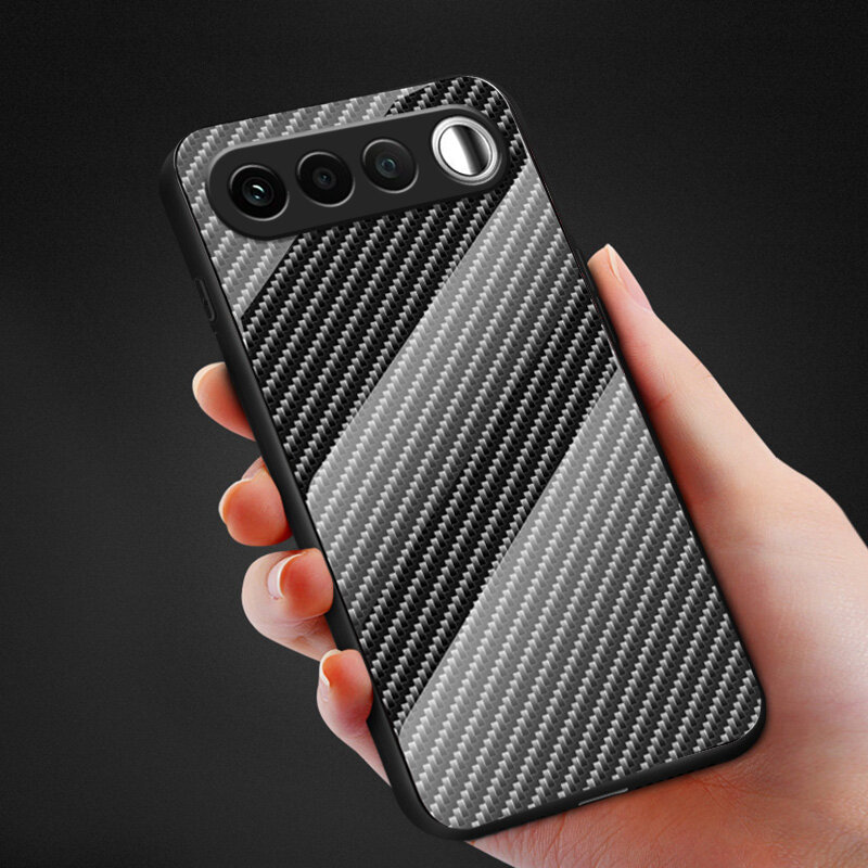 Biruiqu For Realme 16 Carbon Fiber Glass Protective Case Cover